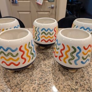 Bundle Of 5 Colorful Ceramic Planters